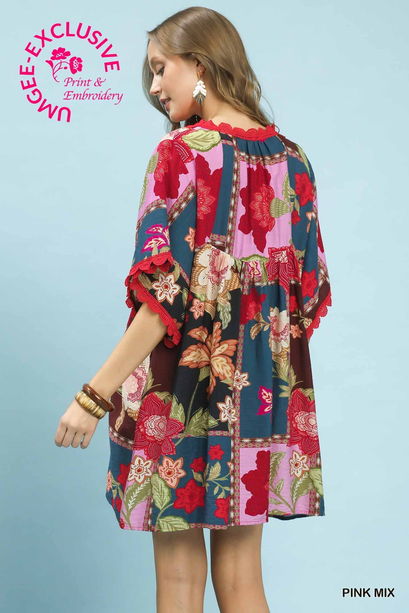 Boho Abstract Print Dress