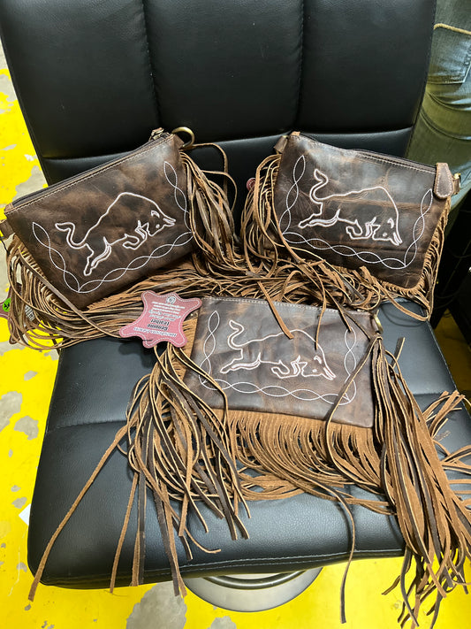 Crossbody Leather Fringe Purse