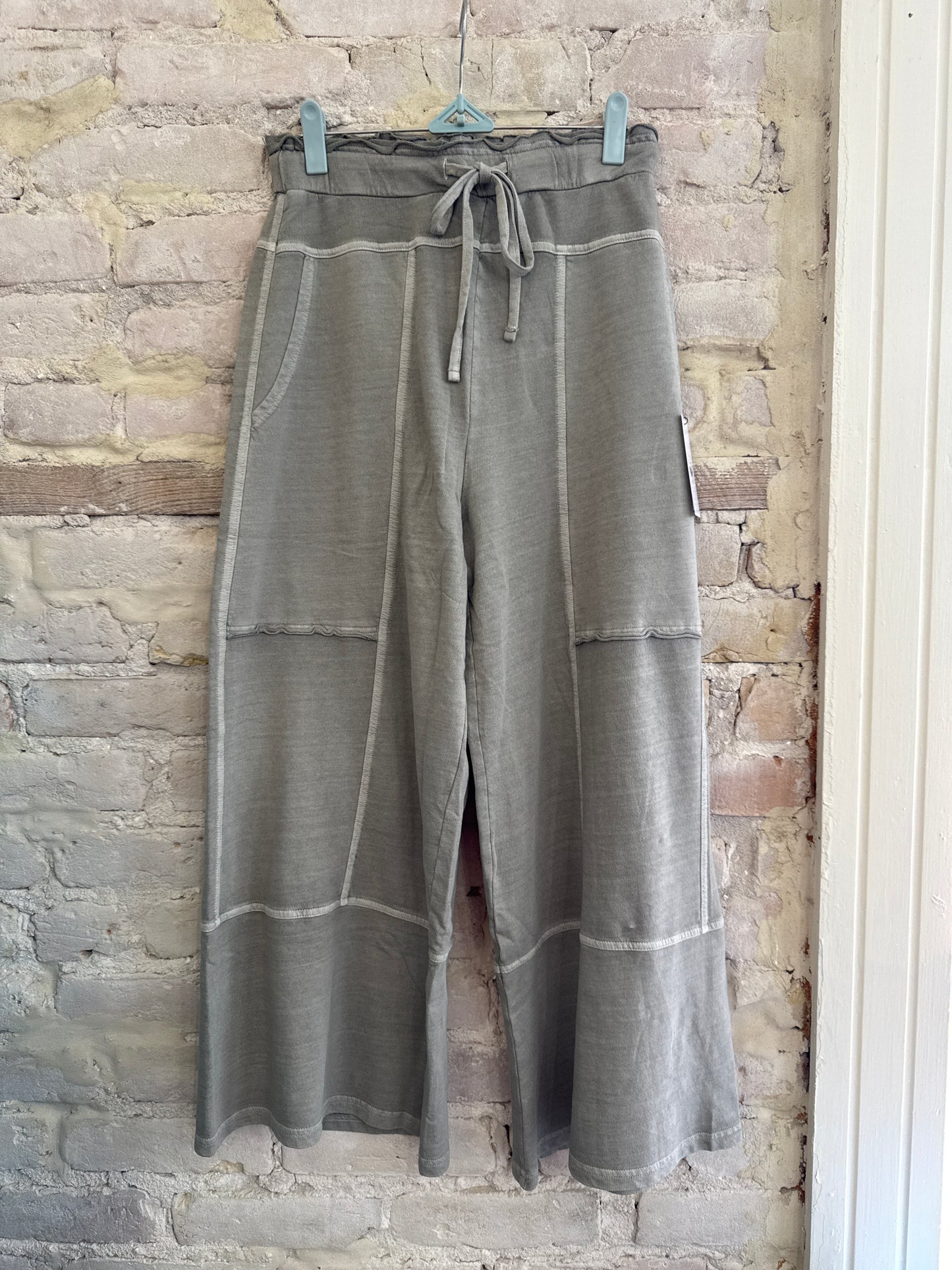 French Terry Wide-Leg Pants