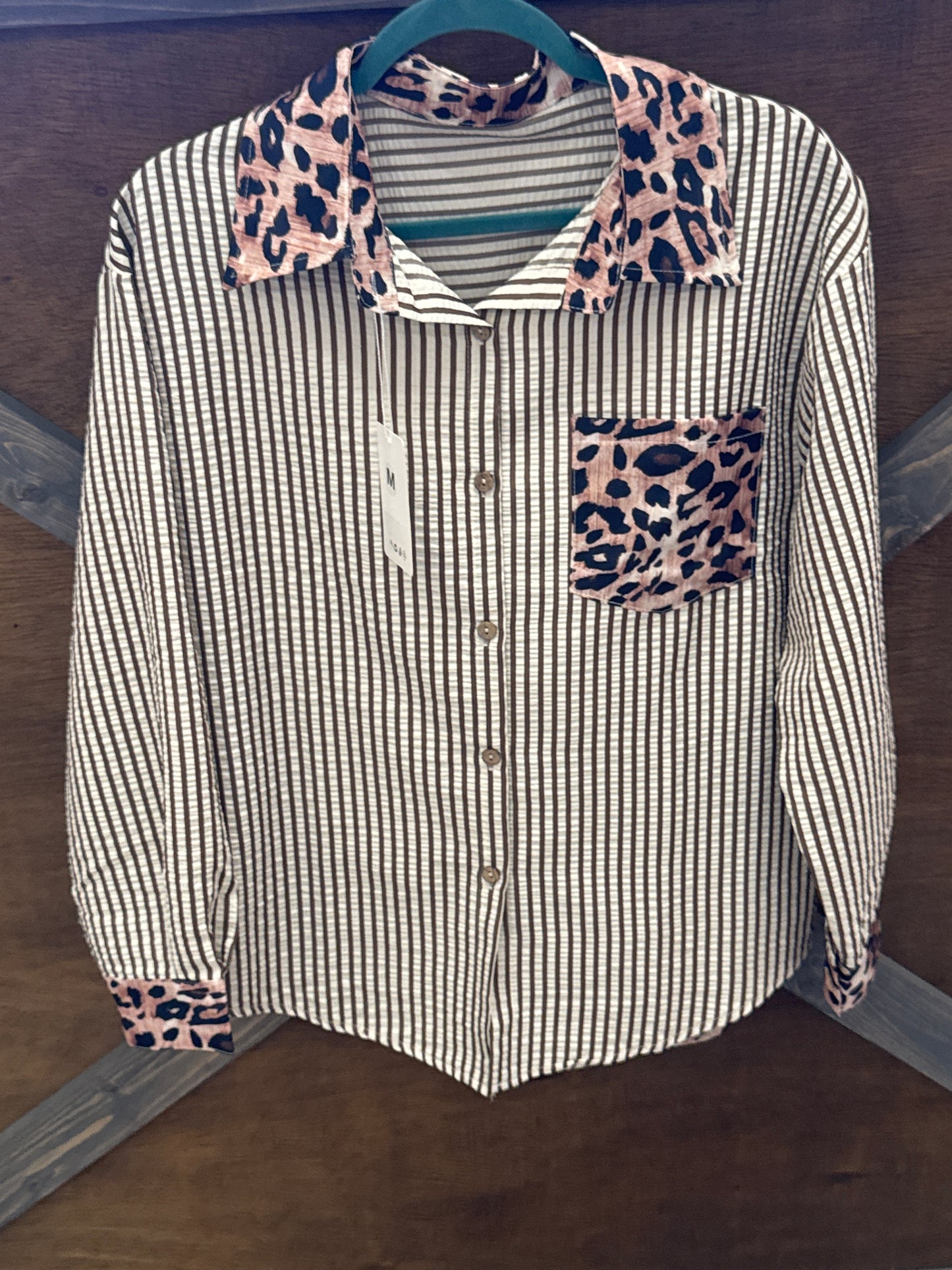 Leopard Stripe Blouse