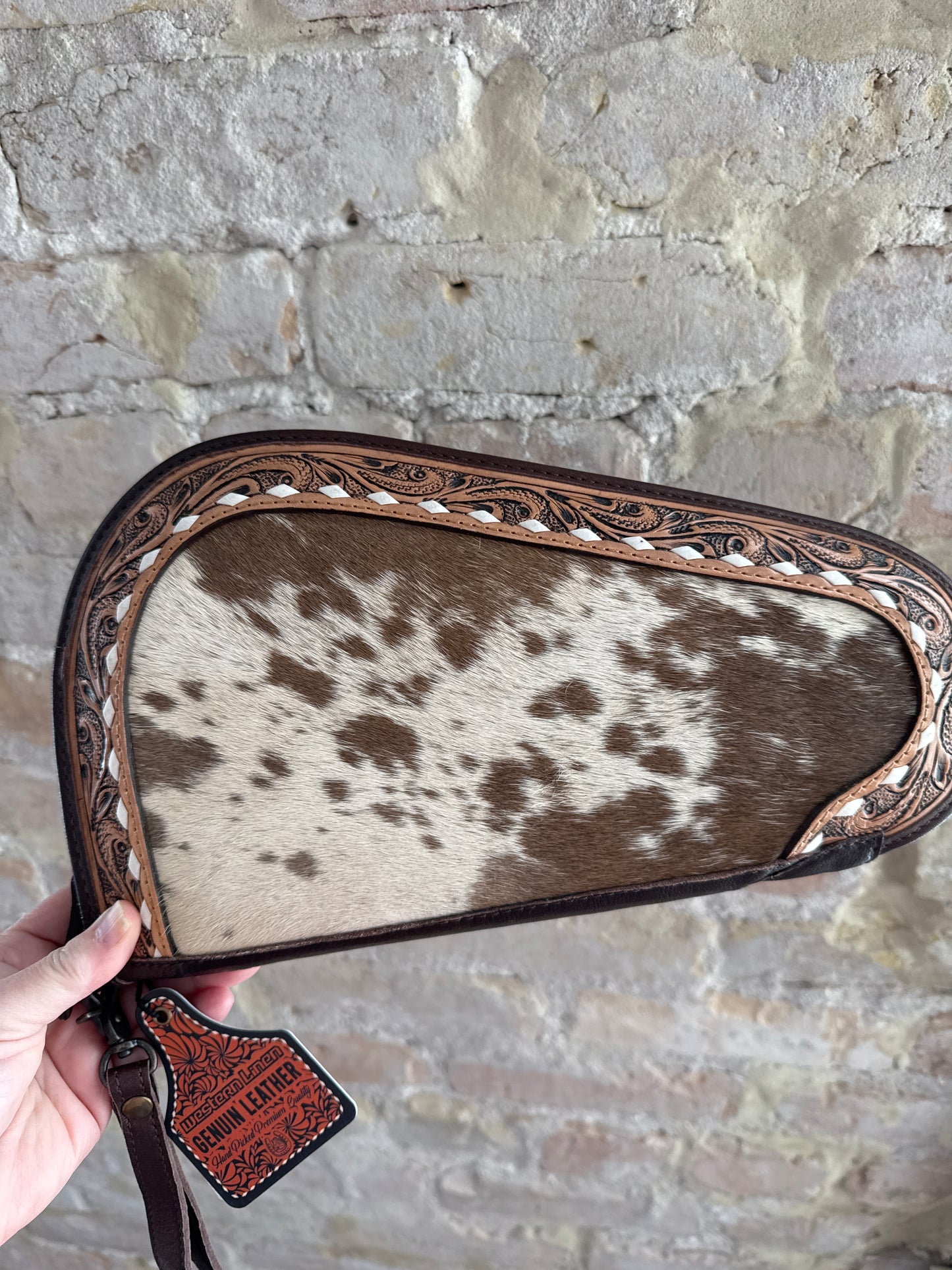 Tooled Cowhide Pistol Case