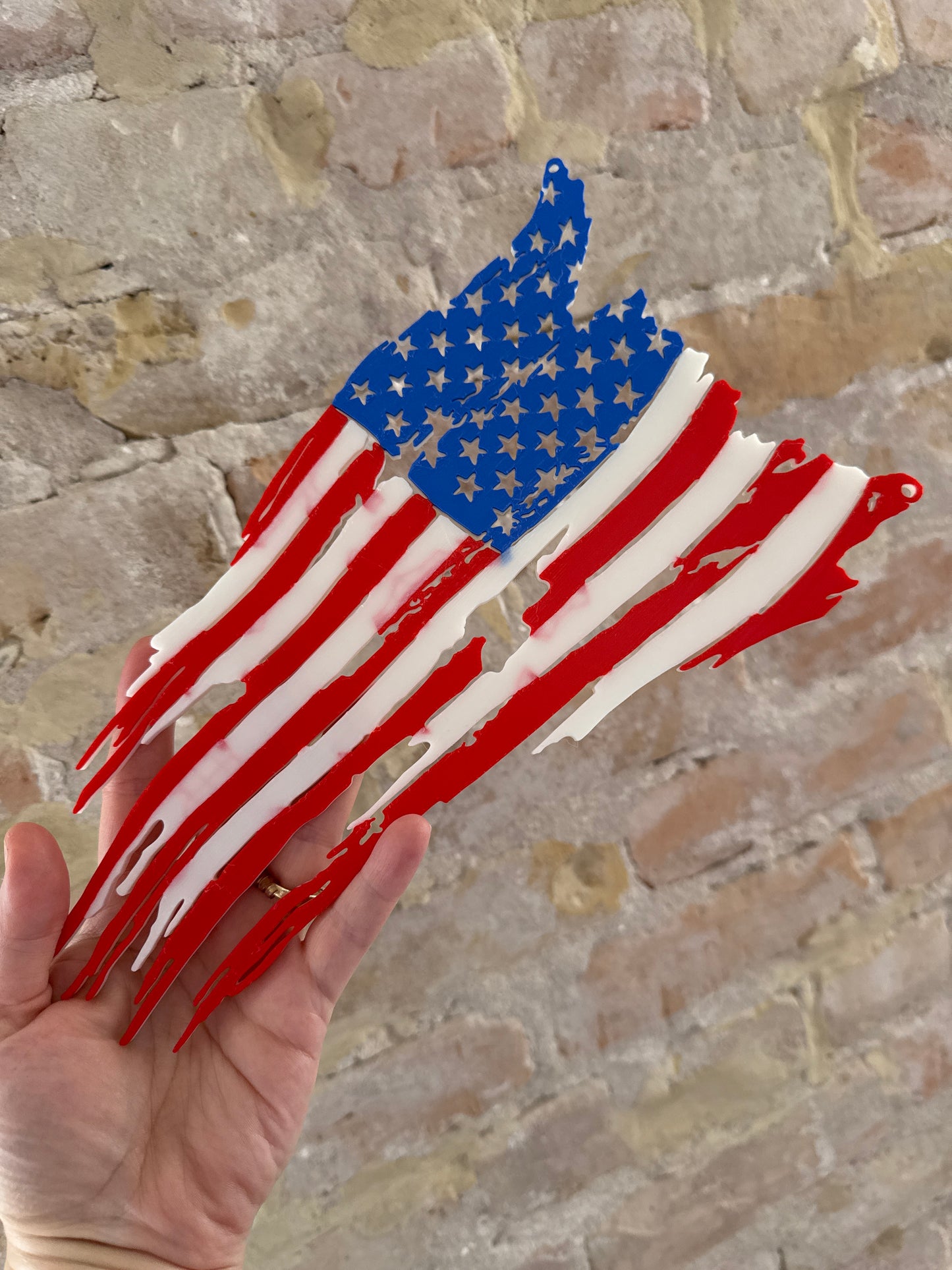 3D Tattered American Flag