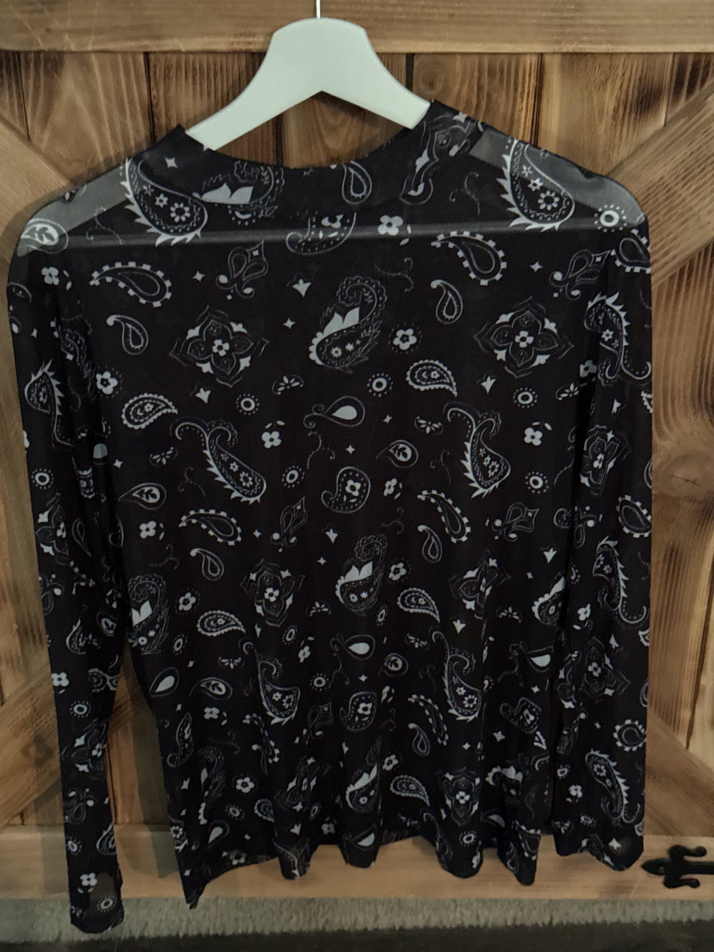 Black Bandana Mesh Shirt