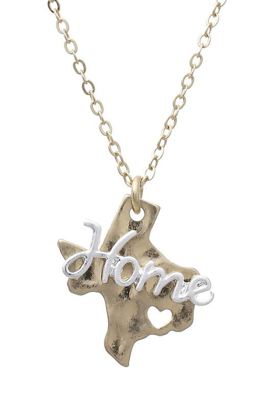 Gold Texas State Necklace