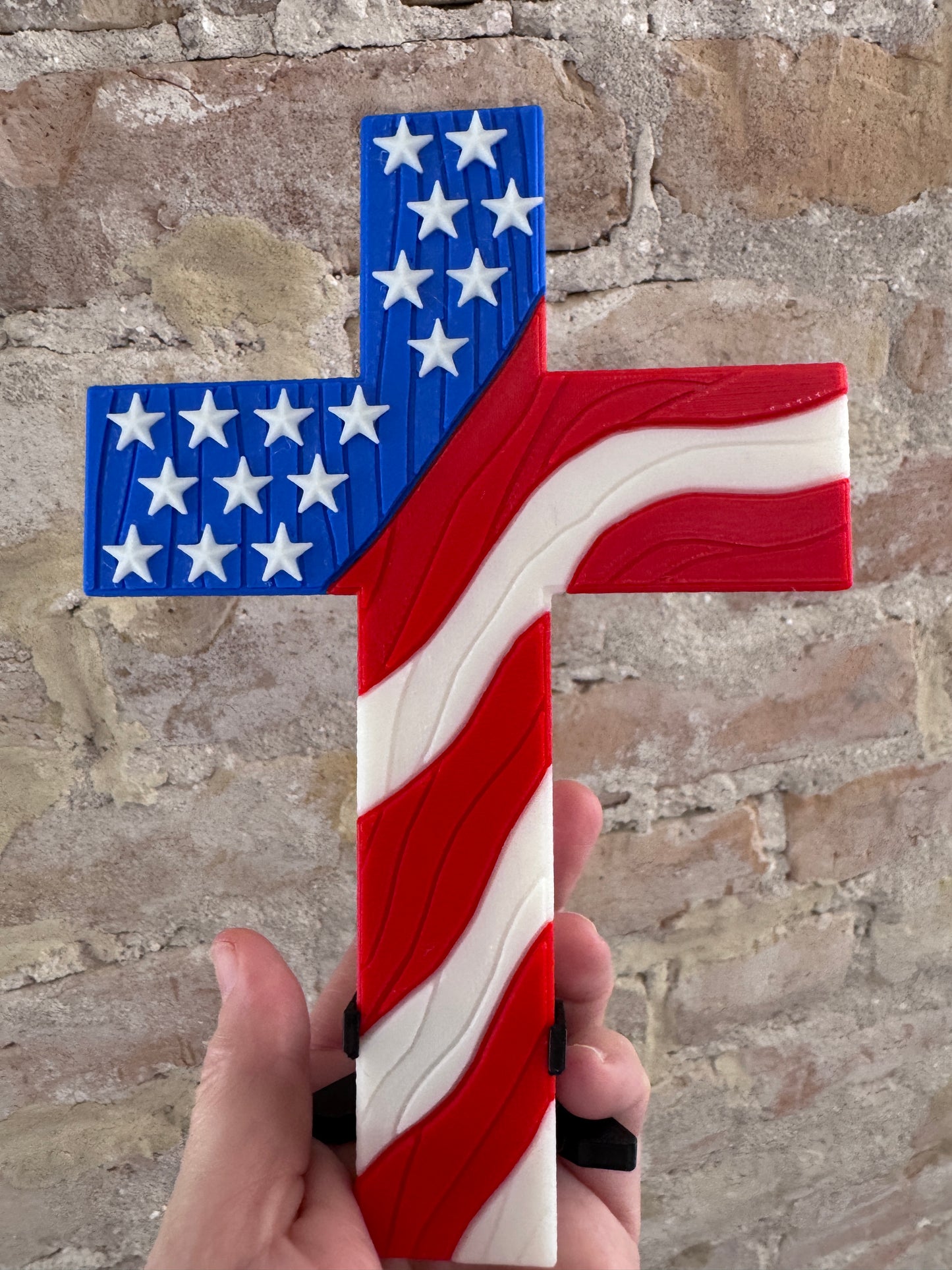 3D American Flag Cross