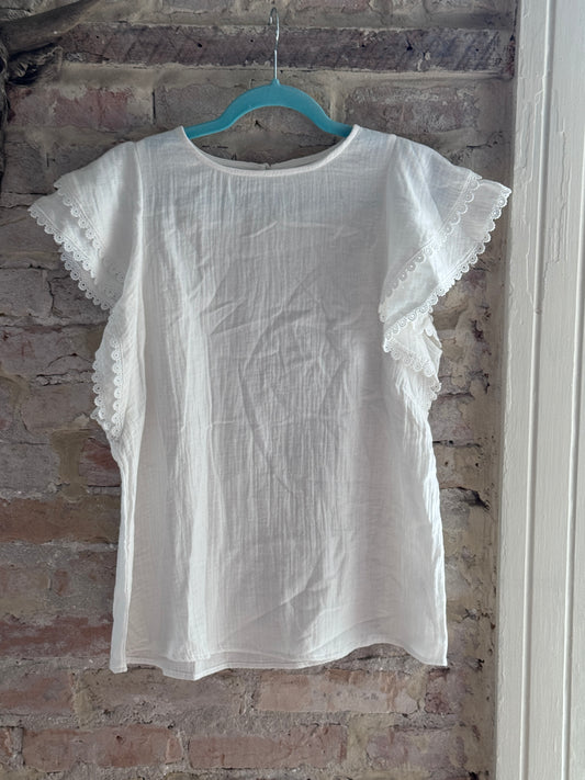 Eyelet Ruffle Cotton Top