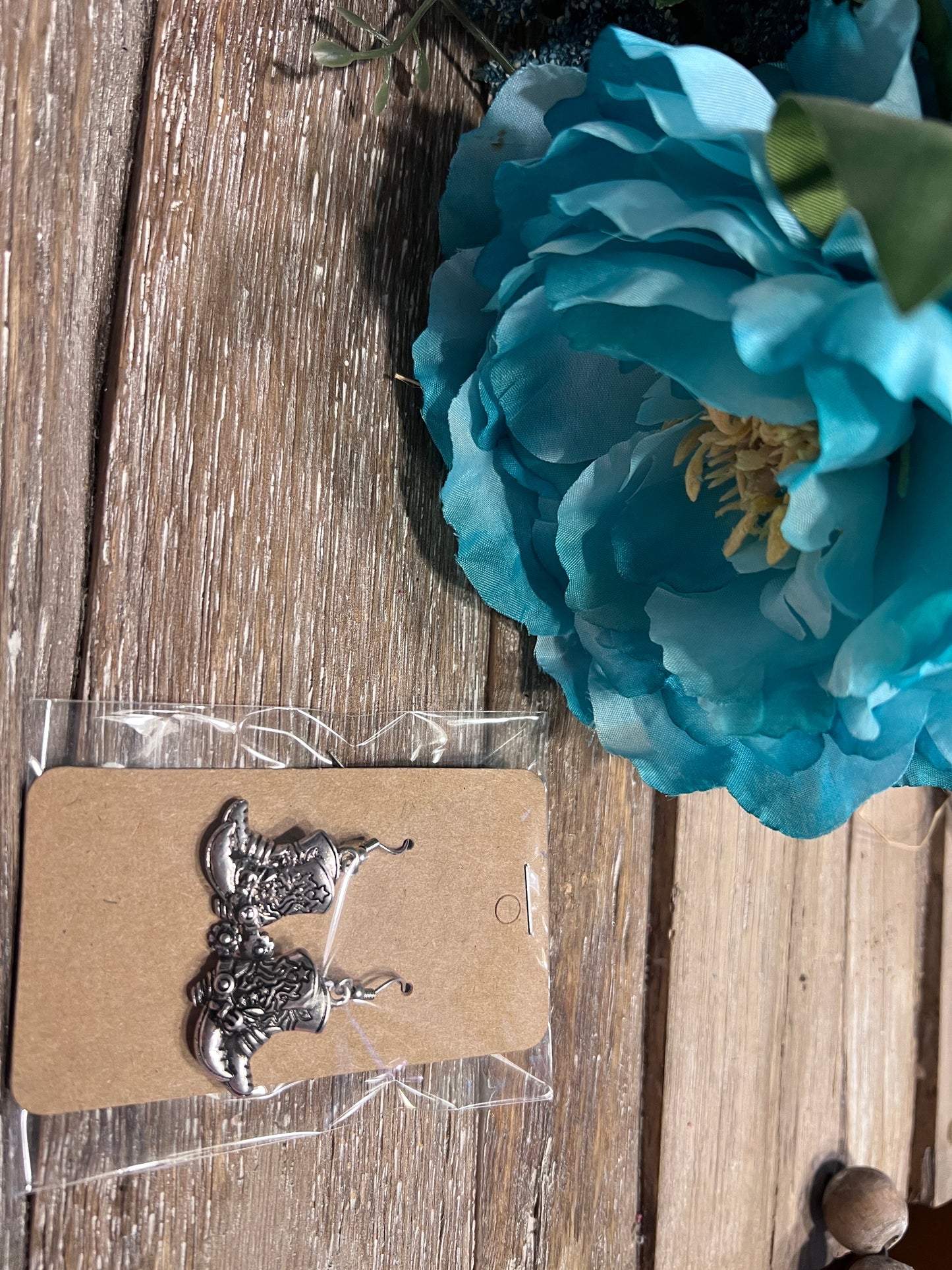 Silver Boot Earrings