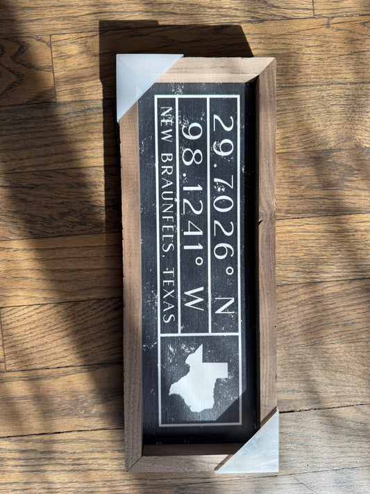 New Braunfels Coordinates Sign