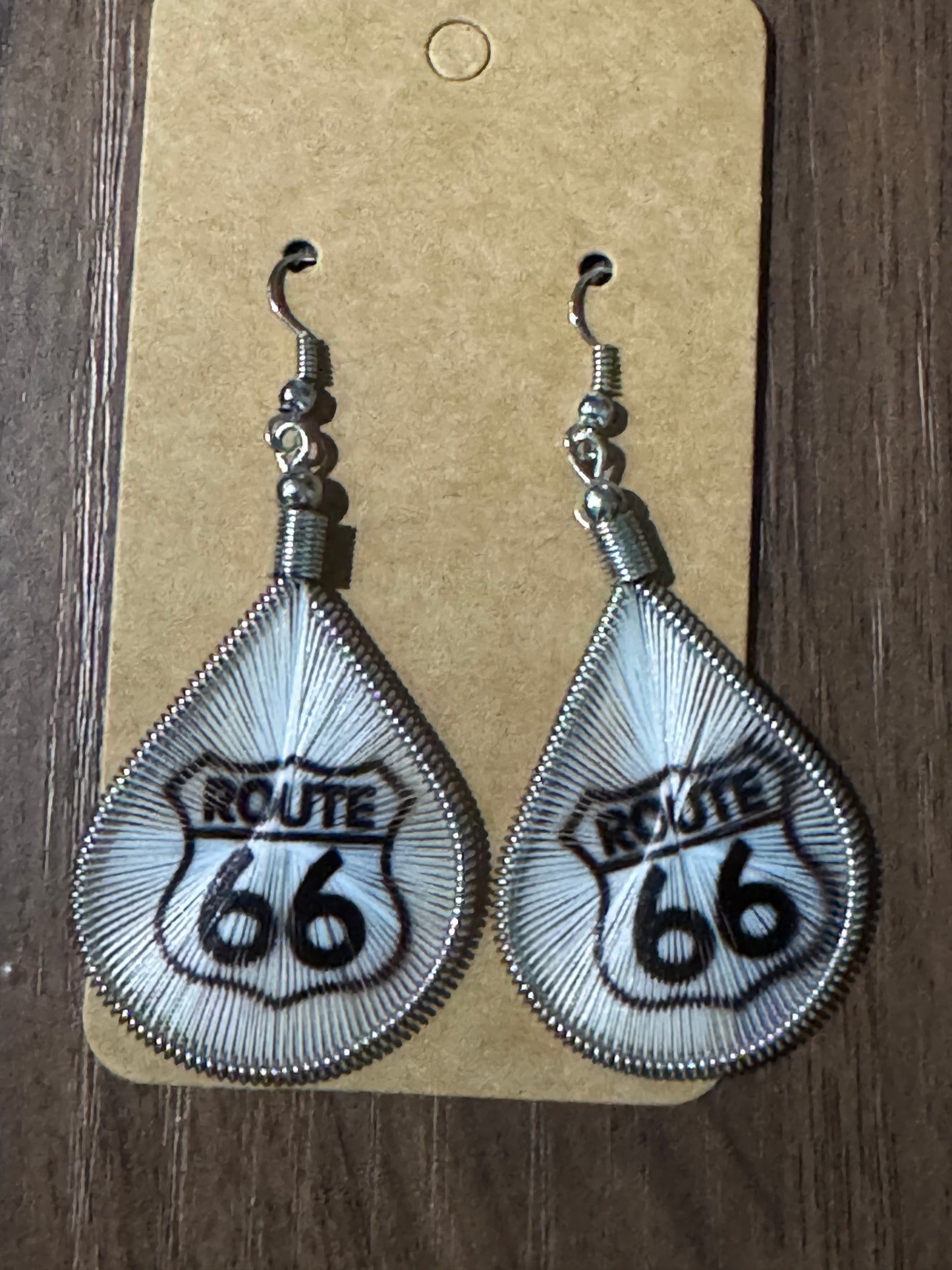 Route 66 Hand threaded earrings