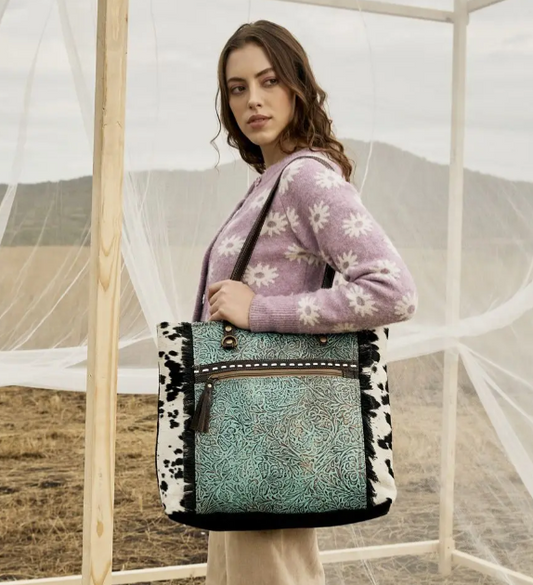 Rustic Turquoise Tote Bag