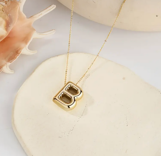 Gold Alphabet Bubble Necklace