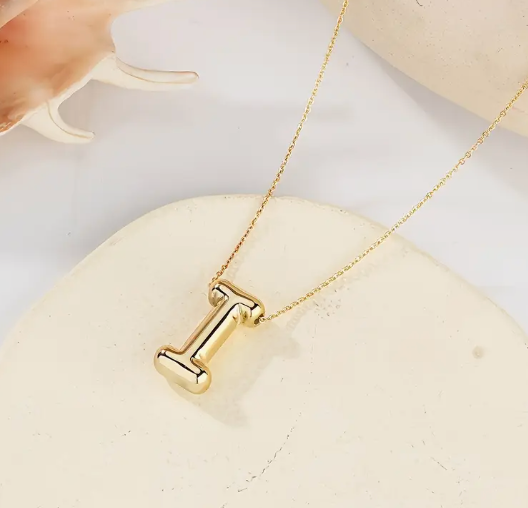 Gold Alphabet Bubble Necklace