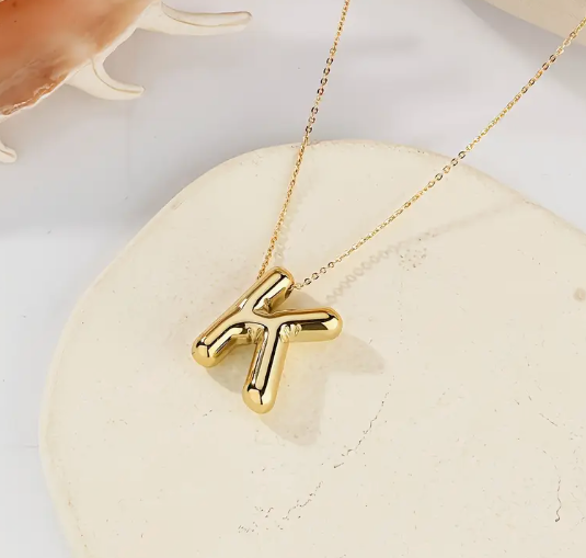 Gold Alphabet Bubble Necklace