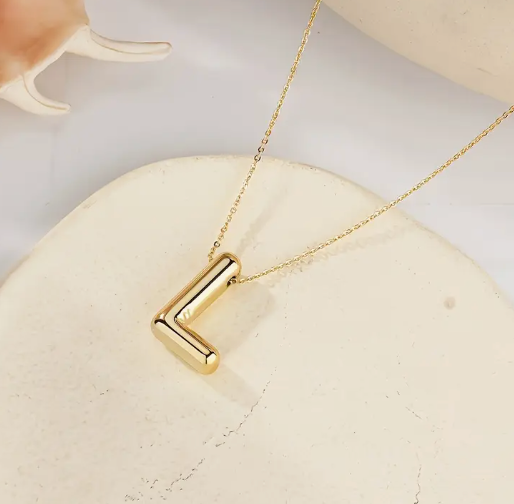 Gold Alphabet Bubble Necklace