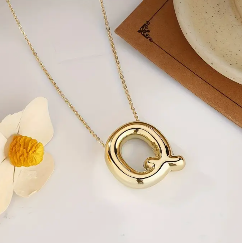 Gold Alphabet Bubble Necklace