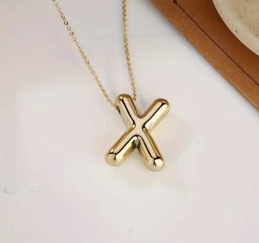 Gold Alphabet Bubble Necklace