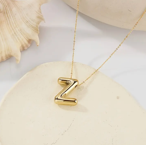 Gold Alphabet Bubble Necklace