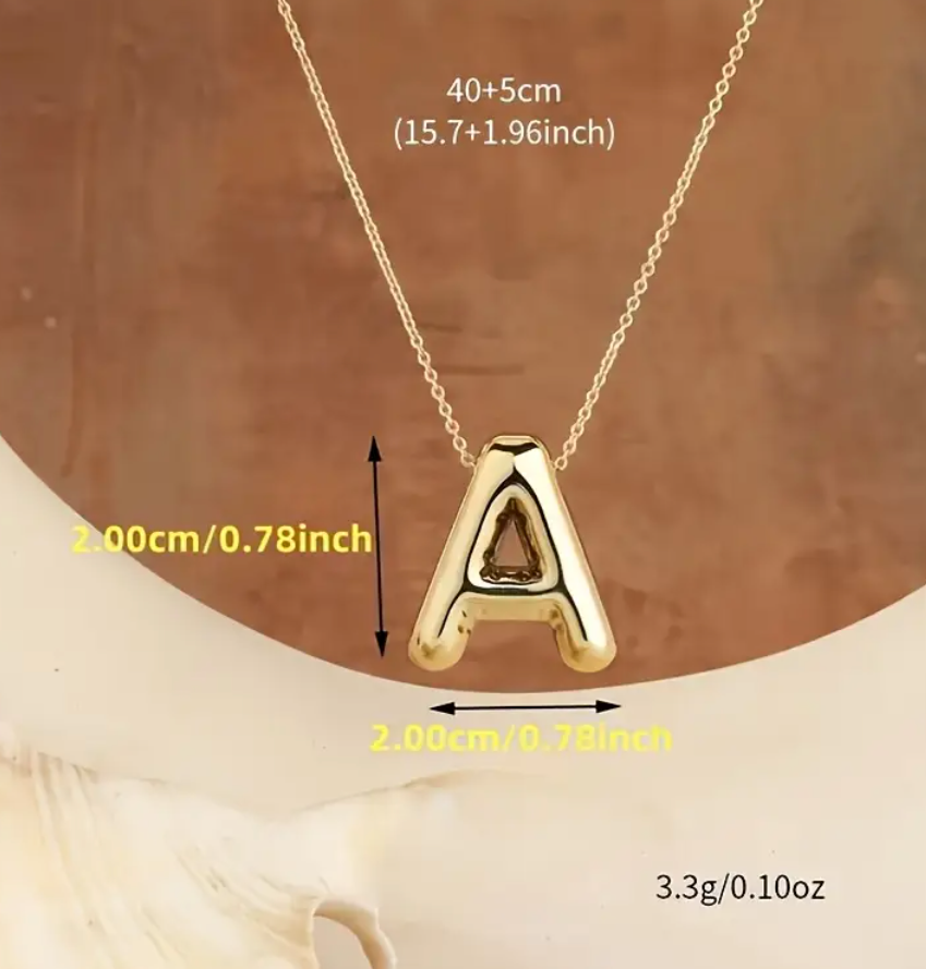 Gold Alphabet Bubble Necklace