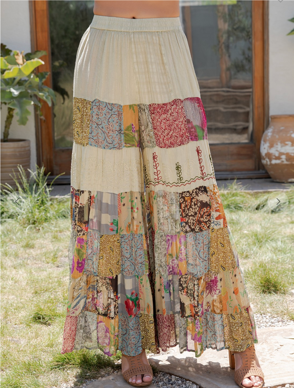 Boho Flared Tiered Pants