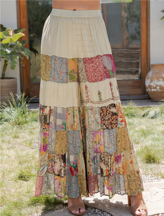 Boho Flared Tiered Pants