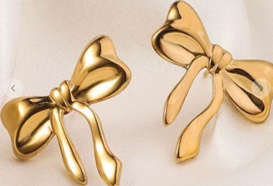 Gold Bow Earrings