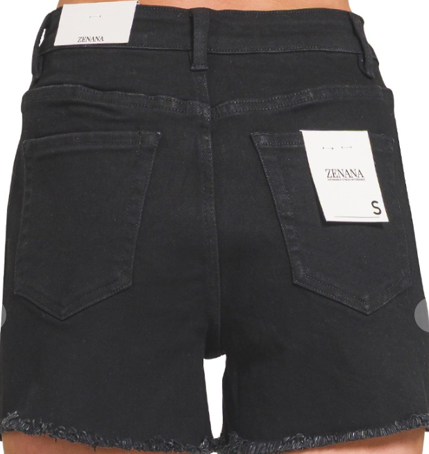 Black Frayed Shorts