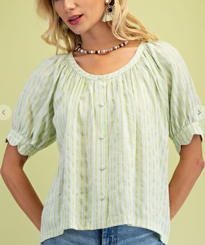 Swiss Dot & Striped Top