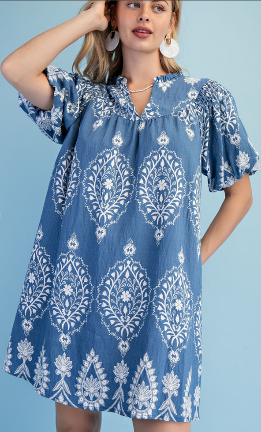 Paisley Blue Dress