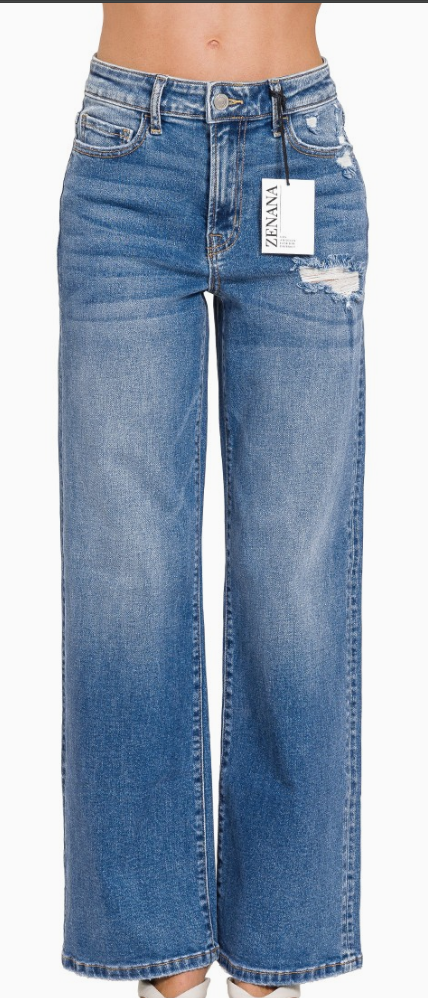 High Waist Straight Leg Jeans
