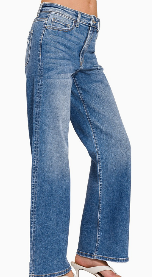 High Waist Straight Leg Jeans