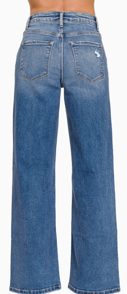 High Waist Straight Leg Jeans
