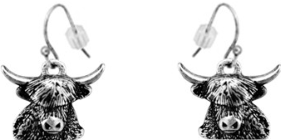 Tiny Highland Cow Earrings