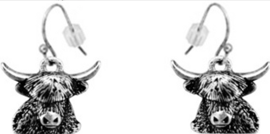 Tiny Highland Cow Earrings