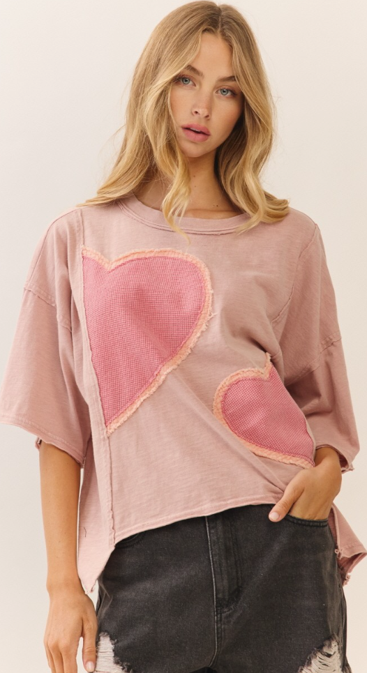 Boxy Cropped Heart Top