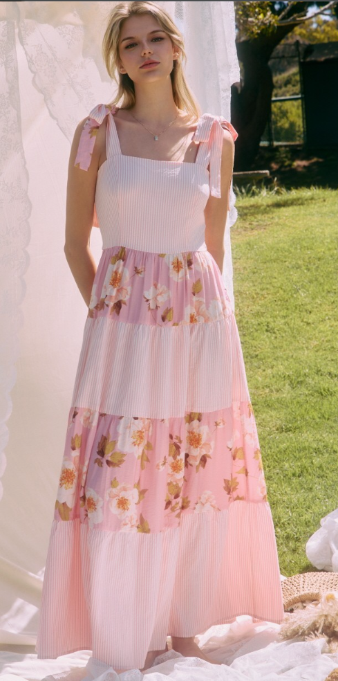 Tie Shoulder Maxi Dress