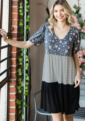 Flower MIxed Dress
