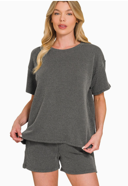 Ribbed Short Set