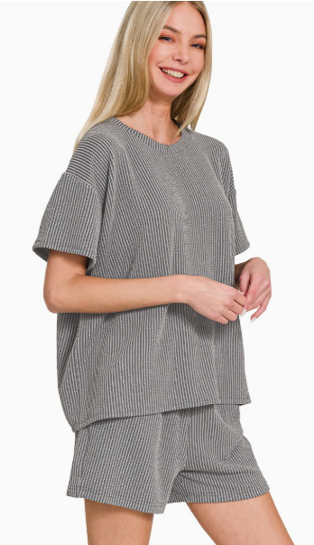 Ribbed Short Set