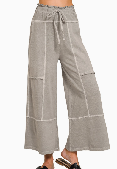 French Terry Wide-Leg Pants