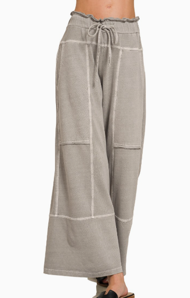 French Terry Wide-Leg Pants