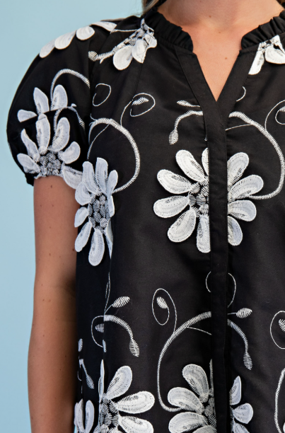 Applique Embroidered Top
