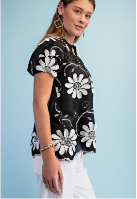 Applique Embroidered Top