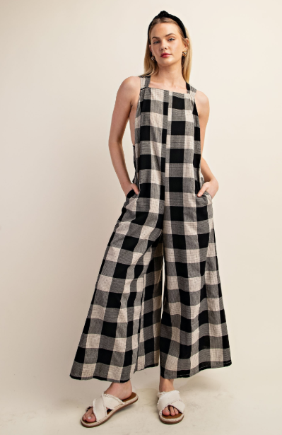 Checkered Wide Leg Jumpsuit