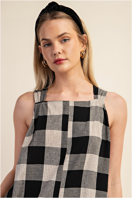 Checkered Wide Leg Jumpsuit