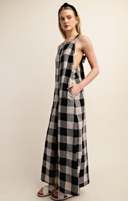 Checkered Wide Leg Jumpsuit