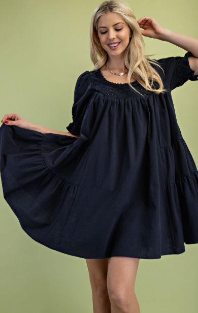 Navy Beauty Queen Dress