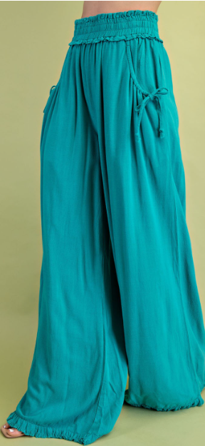 Linen Relaxed Wide Leg Pants