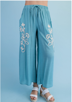 Embroidered Relaxed Fit Pants