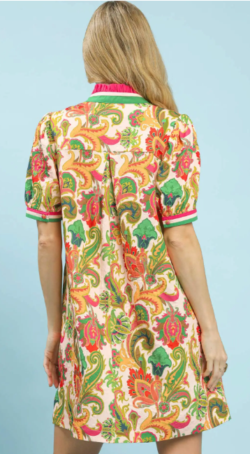 Jacquard Abstract Print Dress