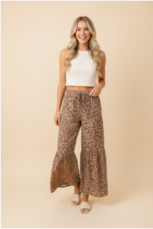 Cheetah Wide Leg Pants